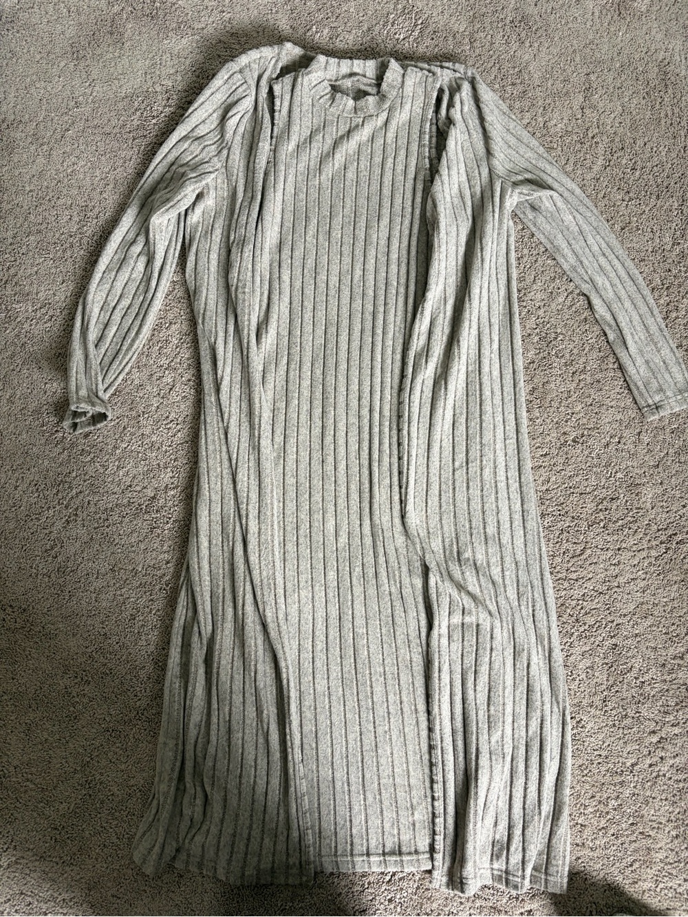 Two piece Ribbed Midi Dress & matching sweater